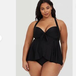 Torrid Black Tankini Top 2X